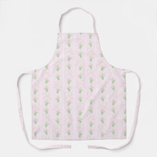 Tablier Grandmillennial Preppy Pink Bows Floral