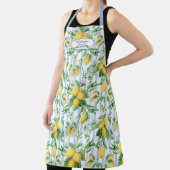 Tablier Grandmother Lemon Floral Blue and White Stripe (Insitu)