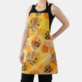 Tablier Grands Feuilles Monstera en Brown et en or (Insitu)