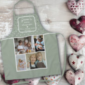 Tablier Gran's Kitchen Always Open Sage Green Dots Photo