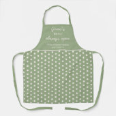 Tablier Gran's Kitchen Always Open Sage Green Polka Dot (Recto)