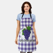 Tablier Grape on Violet Plaid (Porté)