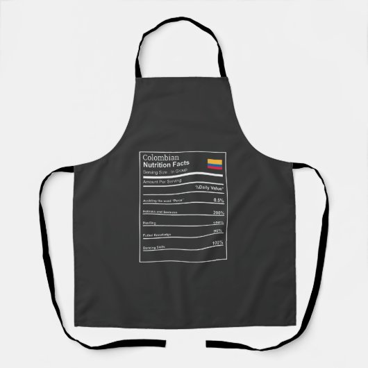 Tablier Graphique amusant Colombien NutritionFacts Apron (Recto)