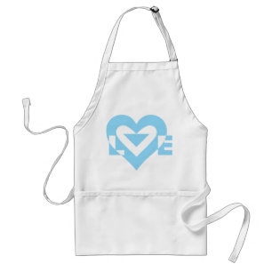 Tablier Graphique d'amour cool, Bleu