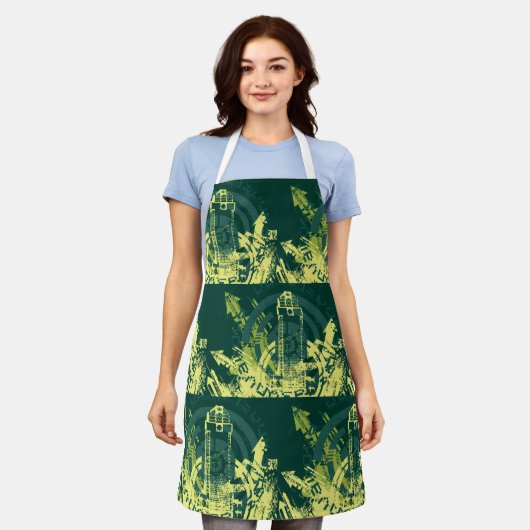 Tablier Graphique Grunge City (Porté)