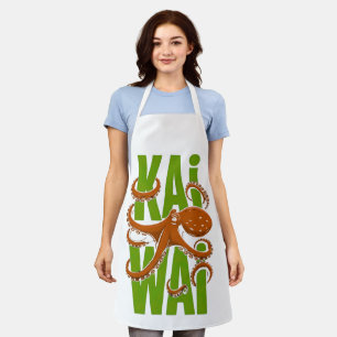 Tablier graphique pieuvre Kawaii Style japonais