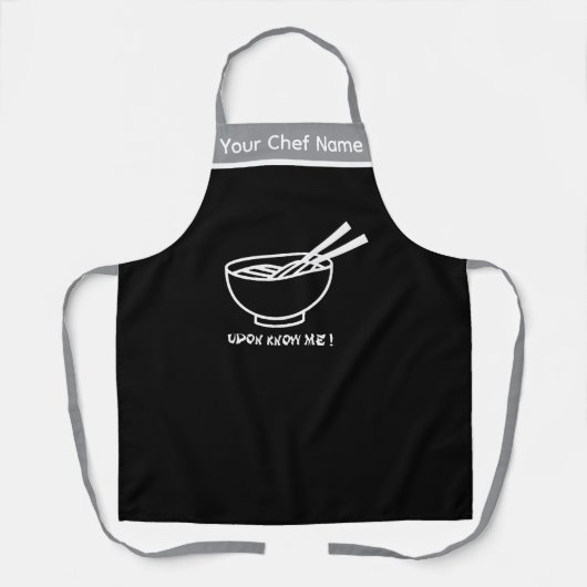 Tablier graphique Udon Know Me Funny Noodle (Recto)