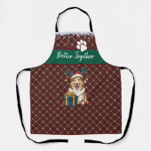 Tablier Graphisme de chien Colley Noël Renne (Recto)