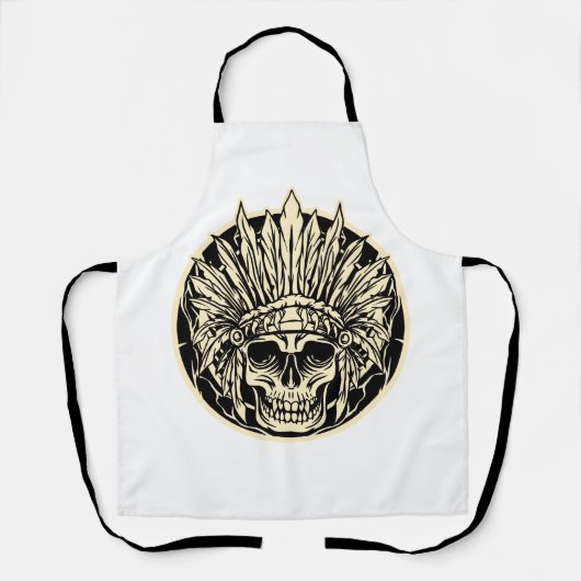Tablier Graphisme de crâne de chef guerrier (Recto)