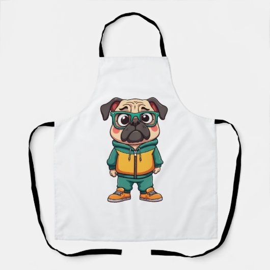 Tablier Graphisme de mode de rue de dessin animé de chien (Recto)