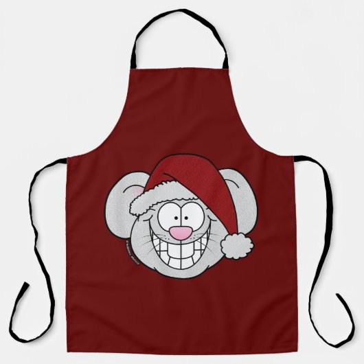 Tablier Graphismes de Noël blanc de Santa (Recto)