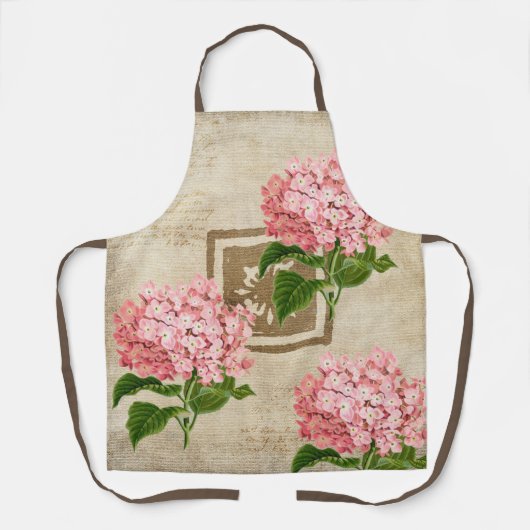 Tablier Grappes d'hortensias roses (Recto)
