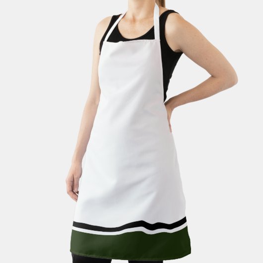 Tablier Gras Forêt Vert Black Racing Grandes Sur Blanc (Insitu)