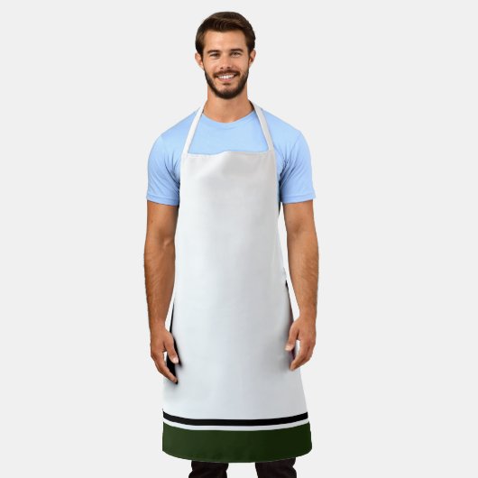 Tablier Gras Forêt Vert Black Racing Grandes Sur Blanc (Porté)