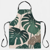 Tablier Gras Green Monstera Feuilles Tropical Jungle (Recto)