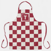 Tablier Gras Monogram Dark Red Cream À damiers Motif (Recto)