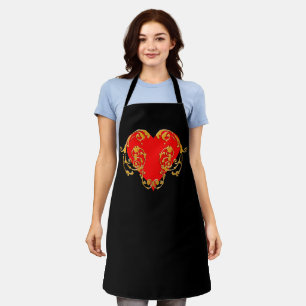 Tablier Gras Romantique Saint Valentin Rouge Goth Coeur