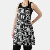 Tablier Gras Zebra Stripe Noir & Blanc avec Monogramme (Insitu)