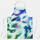 Tablier Gravé de métal mat, vert à bleu tache lilas (Recto)