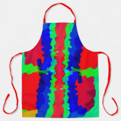 Tablier Gravure d'encre Couleur Clair Abstrait Rouge Vert  (Recto)