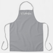 Tablier Gray minimalist custom name  (Recto)