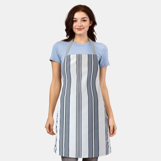 Tablier Gray Stripes Baker Chef (Porté)
