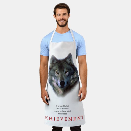 Tablier Gray Wolf Motivational Unique (Porté)