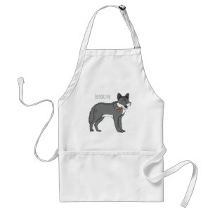 Tablier Gray wolf with pipe cartoon