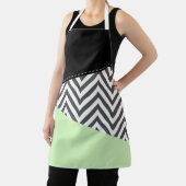 Tablier Gray Zigzag, Gray Chevron, Zigzag Pattern, Mint (Insitu)