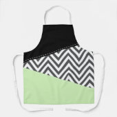 Tablier Gray Zigzag, Gray Chevron, Zigzag Pattern, Mint (Recto)