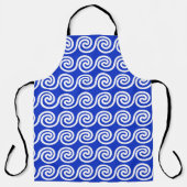 Tablier Grec Meander Key Waves Motif Bleu (Recto)