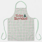 Tablier Green and Pink Plaid Feliz Navidad (Recto)