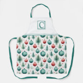 Tablier Green and Red Christmas Patterns - (Recto)