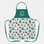 Tablier Green and Red Christmas Patterns - (Recto)