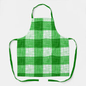 Tablier Green and White Bold Checkered Plaid Design (Recto)
