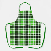Tablier Green Black White Flannel Tartan Pattern Design (Recto)