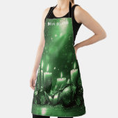 Tablier Green Candles Christmas Holiday Apron (Insitu)