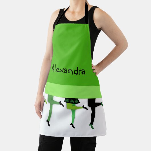 Tablier Green Irish Stepdancers Legs Comical (Insitu)