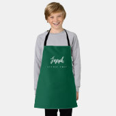 Tablier Green Little Chef Script Name Personnalisé Enfants (Porté)