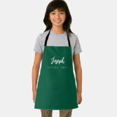 Tablier Green Little Chef Script Name Personnalisé Enfants (Insitu)