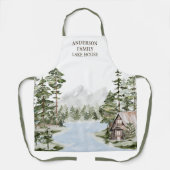 Tablier Green Pine Forest Family Lake House Cabine (Recto)