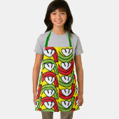 Tablier Green Red Vegetable Flower Motif (Insitu)