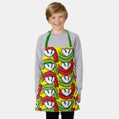 Tablier Green Red Vegetable Flower Motif (Porté)