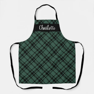 Tablier Green Scottish Tartan Plaid vacances personnalisée
