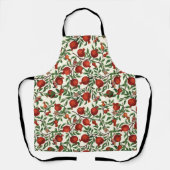 Tablier Grenades et papillons Bella sur blanc (Recto)