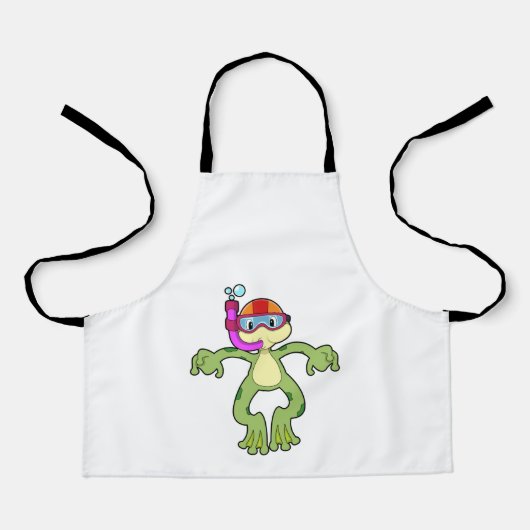 Tablier Grenouille à la plongée avec tuba (Recto)
