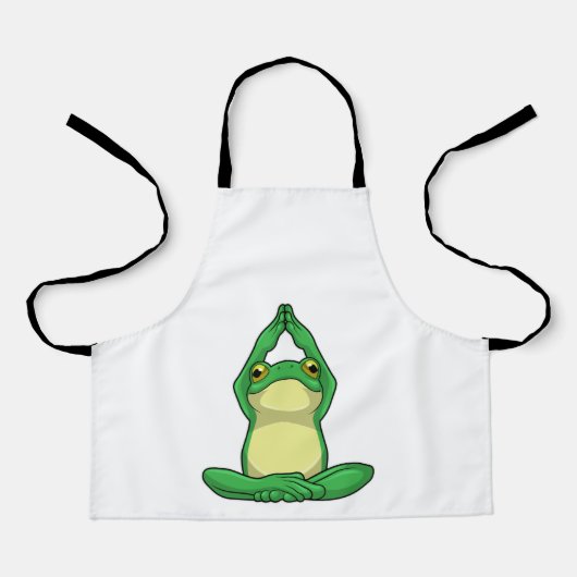 Tablier Grenouille au yoga en jambe croisée (Recto)