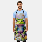 Tablier Grenouille Avec Art numérique Fleur (Porté)