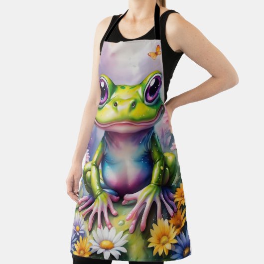 Tablier Grenouille Avec Art numérique Fleur (Insitu)