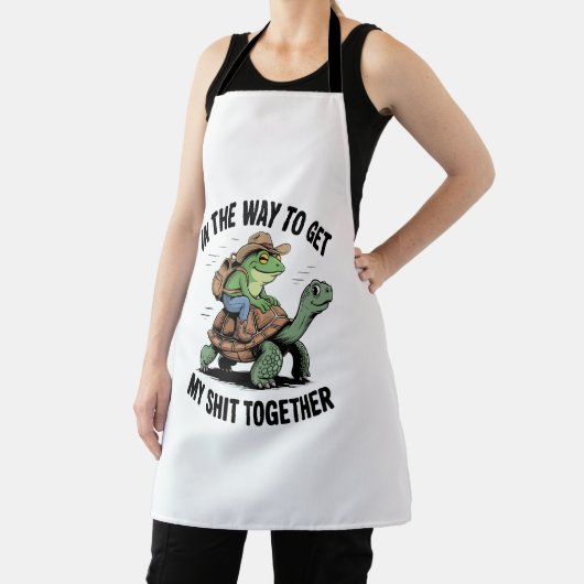 Tablier Grenouille avec tortue à cheval Casquette (Insitu)